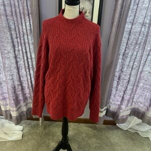Thread & Supply Red Cowl Neck Sweater